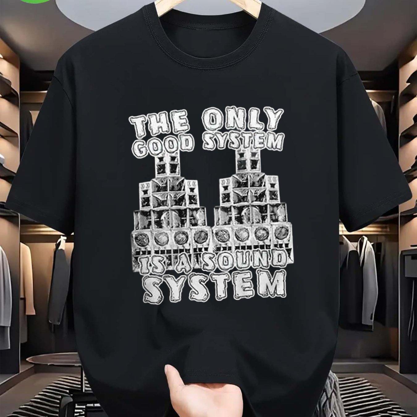 Женская Мужская Футболка THE ONLY GOOD SYSTEM Летняя Модная Оверсайз Ретро Y2K Уличный Стиль с Винтажным Дизайном S