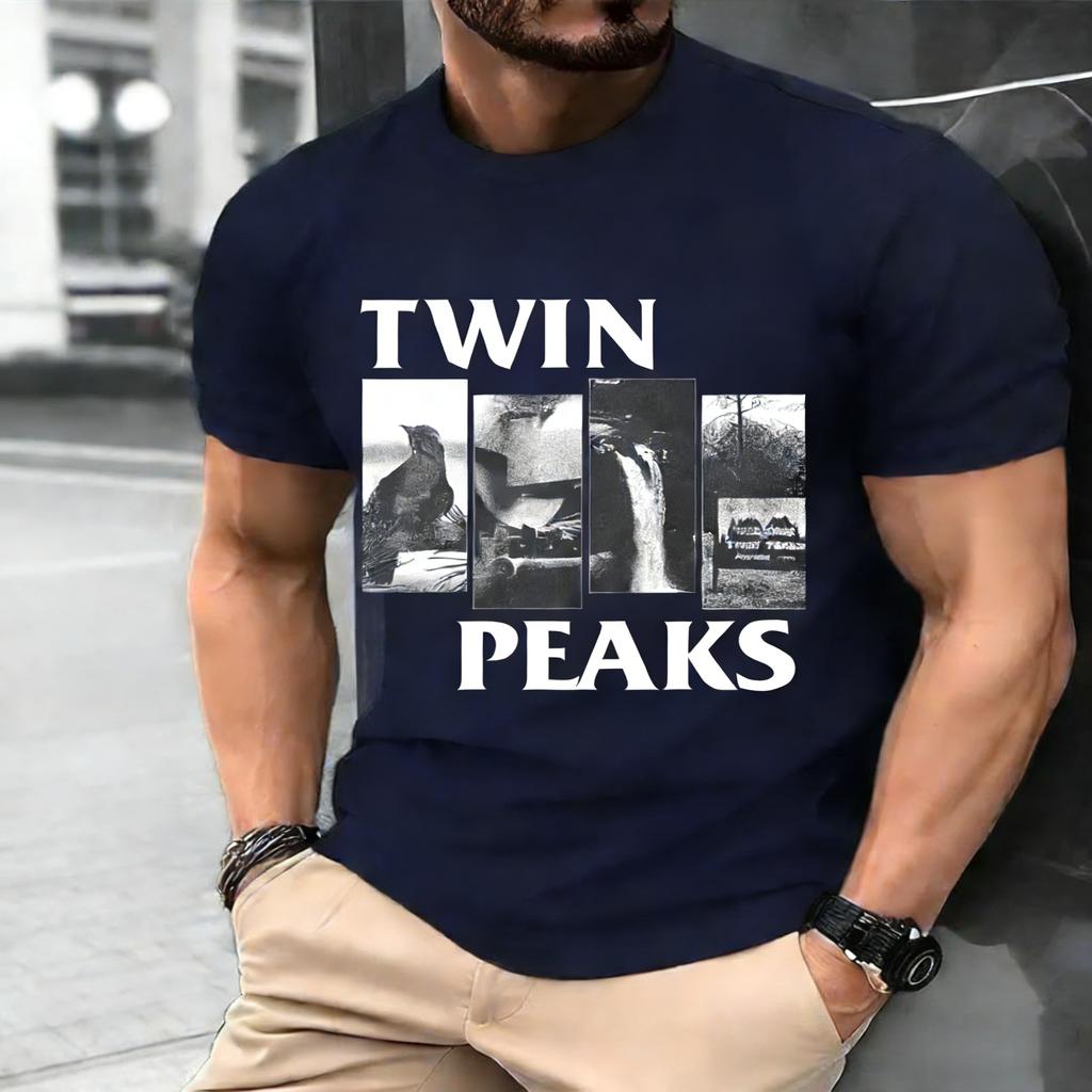 Remake Twin Peaks Basic Charcoal T Shirt Retro Style Classic Tee S4XL Graphic Short Sleeve Shirt Unisex Men Women Summer Tops