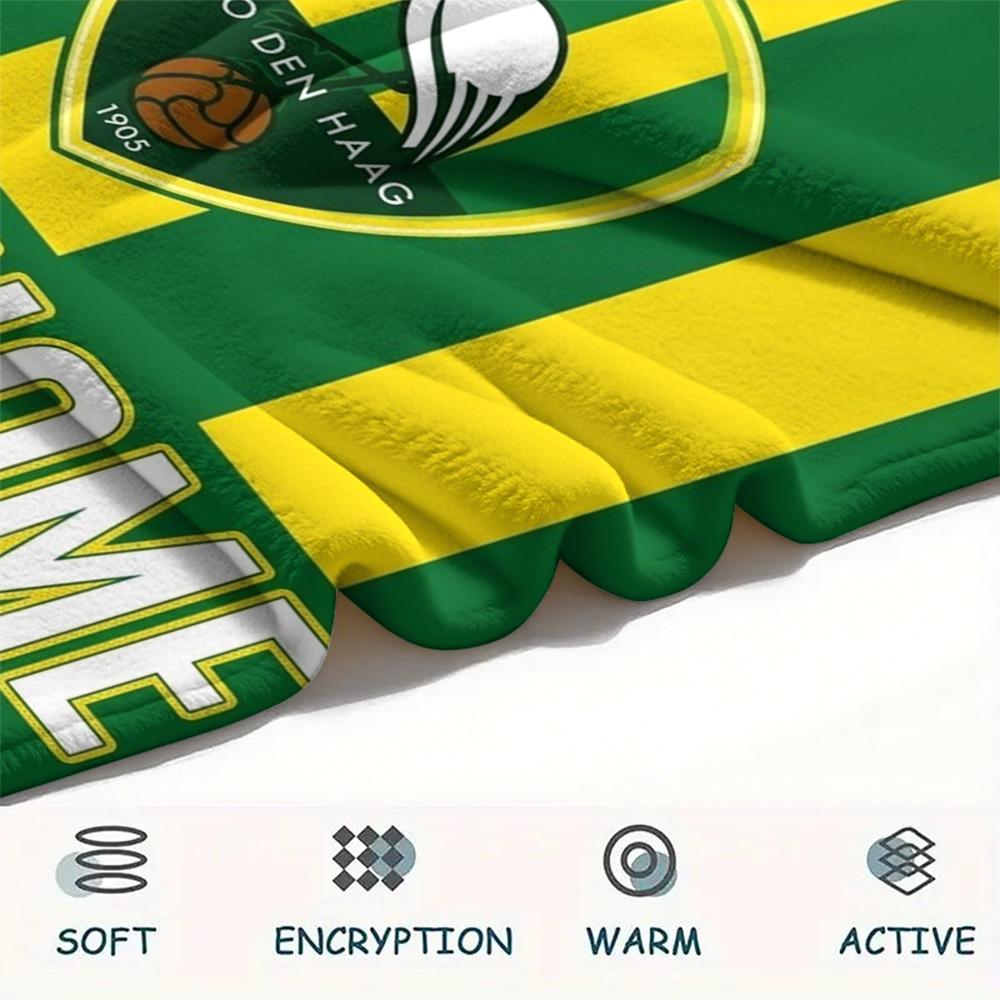 1PC Custom Name ADO Den Haag Patterned Flannel Blanket Suitable For All Seasons for Home Decor Warmth and Comfort Gifts Holiday Present