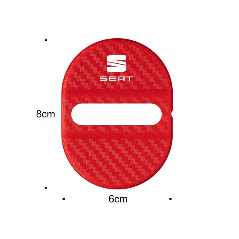 wzbn2 4PCS Car Door Lock Protective Cover Self-adhesive Car Decorative Accessories Car Door Lock Anti Rust Sleeve For Seat Leon Ateca
