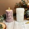 Hare Embossed Cylindrical Silicone Mold Holiday Candle Silicone Mould For Epoxy Resin Art Handmade Candle Soap Making