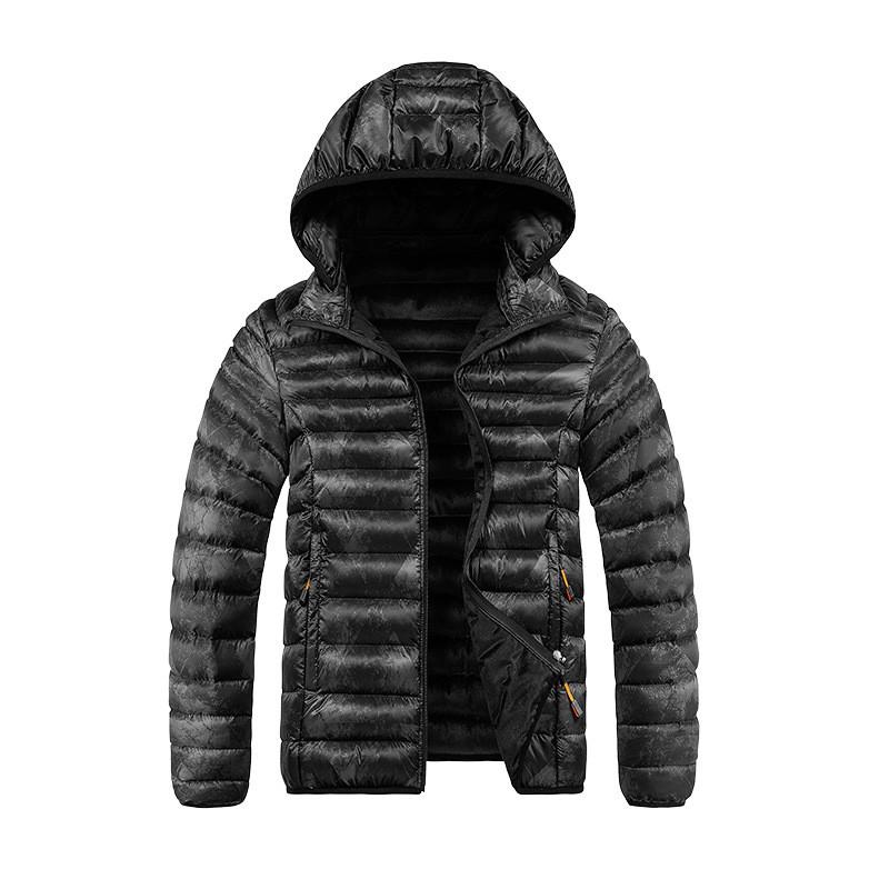 Mens Quilted Hooded Puffer Jacket Winter Warm Casual Slim Fit Coat