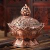 1Pc,Holy Tibetan Lotus Alloy Bronze Mini Incense Burner Incensory Metal Craft Home Decor (Without Incense)