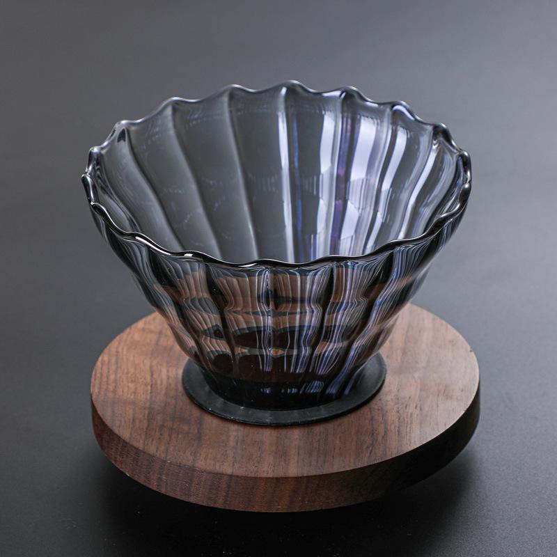 New Electroplated Champagne Color Cloud Pot Glass Coffee Pot V60 Coffee Filter Set Is Simple