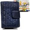 Carteira feminina de couro R-N109-ZPT-7392 Azul Escuro