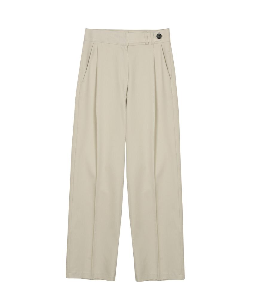 Nigaennikol Minimal Classic Pintuck Slacks_Beige