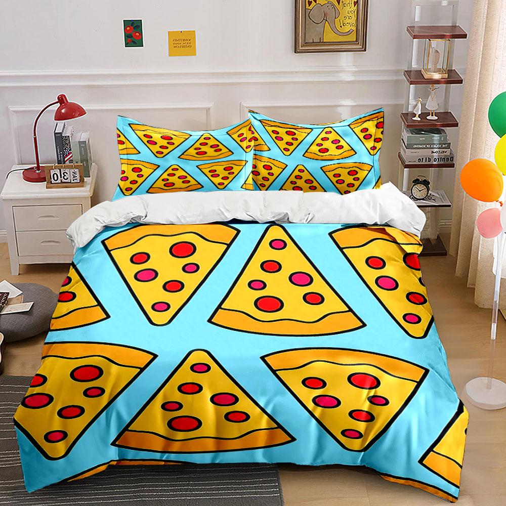 Pizza Slice Pattern Bedding Bedding Duvet Cover Set Duvet Cover Pillowcases (1 * Duvet Cover 2 * Pillowcases, without duvet insert)