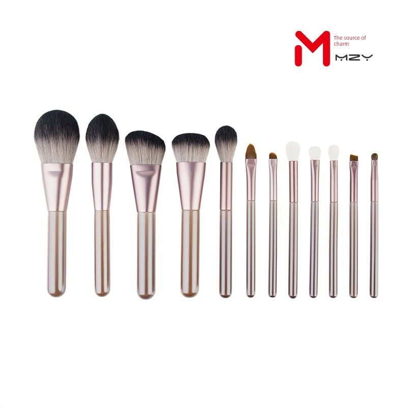 

12 Small Grape Purple Makeup Brushes Full Set Brushes Eye Shadow Brush Beginner Real Hair Makeup Tools Brush Suit Other materials No package pure brush 12