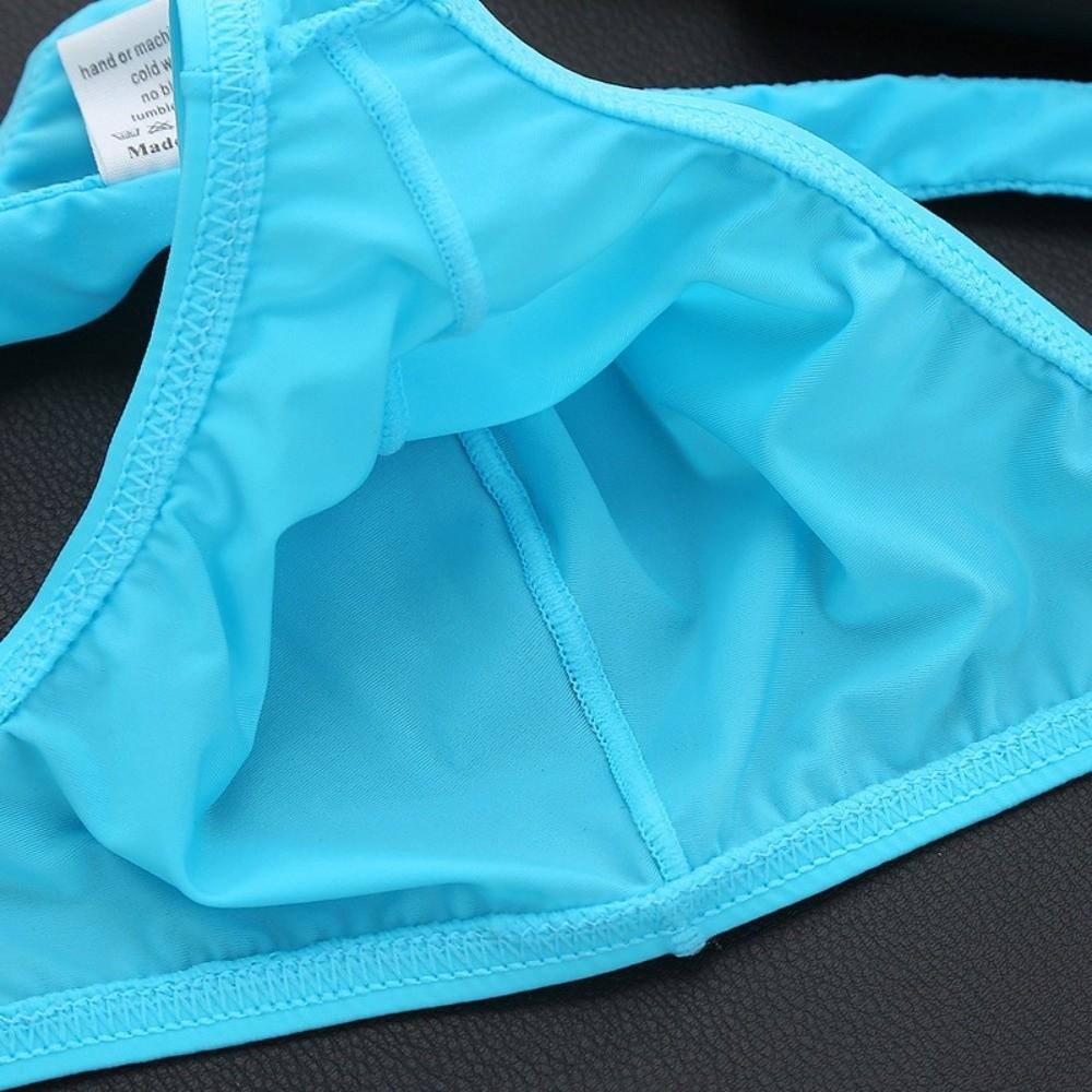 Transparent Ice Silk Thongs Large Size Mesh Underpants Breathable Men's Underwear Men