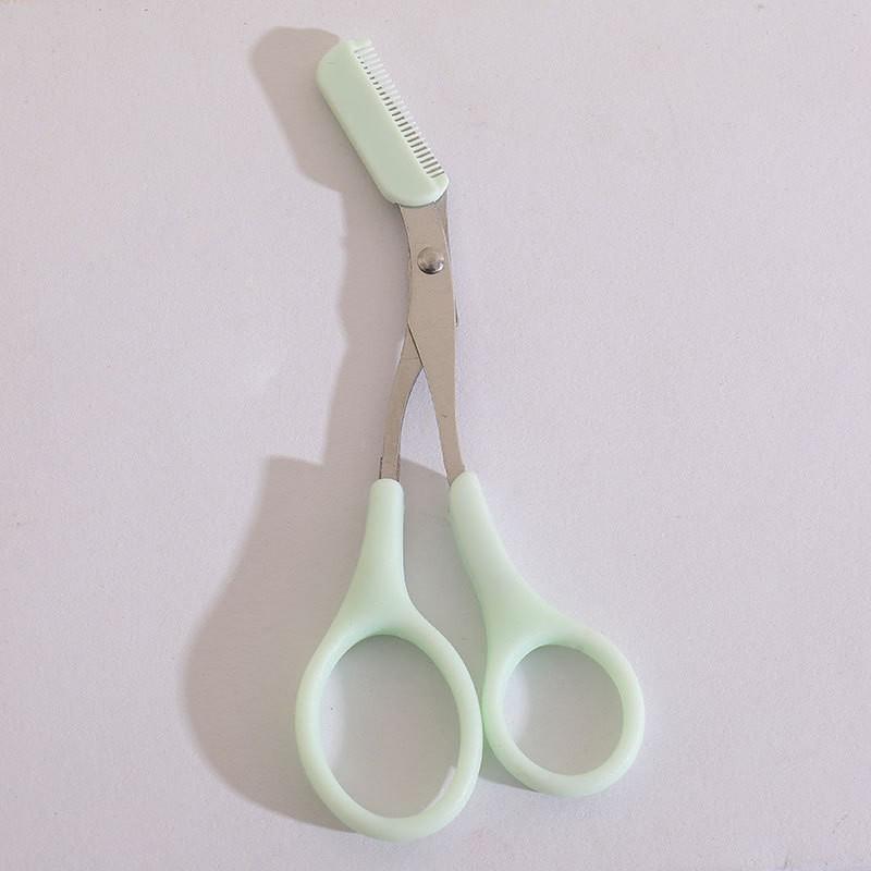 Stainless Steel Eyebrow Scissors with Comb Eyebrow Trimmer Shaper Hair Removal Beauty Makeup Tool