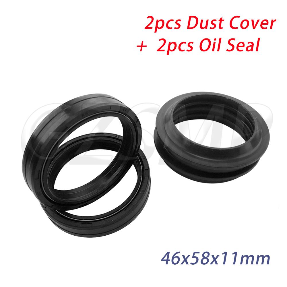 Motorcycle Front Fork Damper Oil Seal Dust Seal Fit for HP4 2013-2014 RNINET 2014-2016 S1000RR F800GS G450X G650X 1set 46x58x11mm