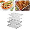 Stainless Steel 4pcs Baking Tray Rack Bbq Roaster Oven Cooling Rack Square Sheet