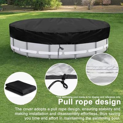 Cubierta Plegable para Piscina Cubierta Protectora Redonda para Piscina con Cordón Impermeable a Prueba de Polvo Protector de Piscina para Piscinas Elevadas