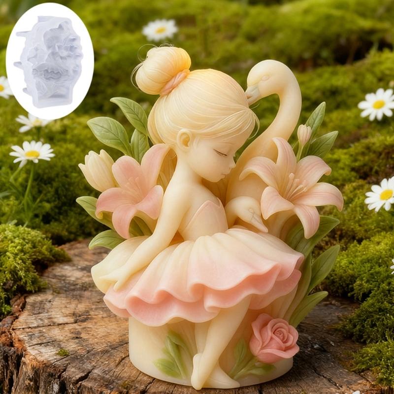 Silicone Mould For Ballet Girl Cygnus Shaped Candle Crafting For Experienced Craft