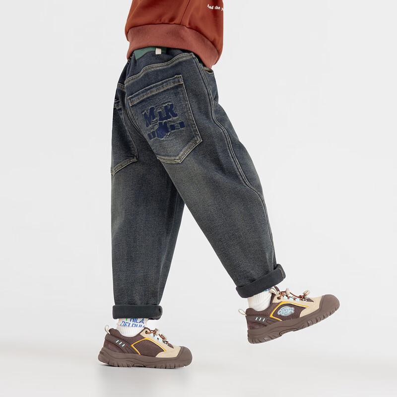 Duoduojia Boys  Winter Fleece-Lined Straight-Leg Jeans 110