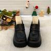 Height-increasing Platform Small Leather Shoes Women's British Style Jk Uniform Shoes 2025 New Thick Heel High Heels 8cm Loafers