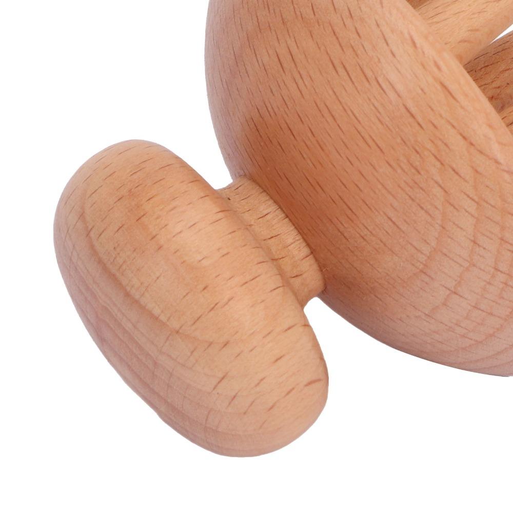Ergonomic Handle Manual Massage Tool Mushroom Shape Wooden Massager Scalp Massager Full Body Use