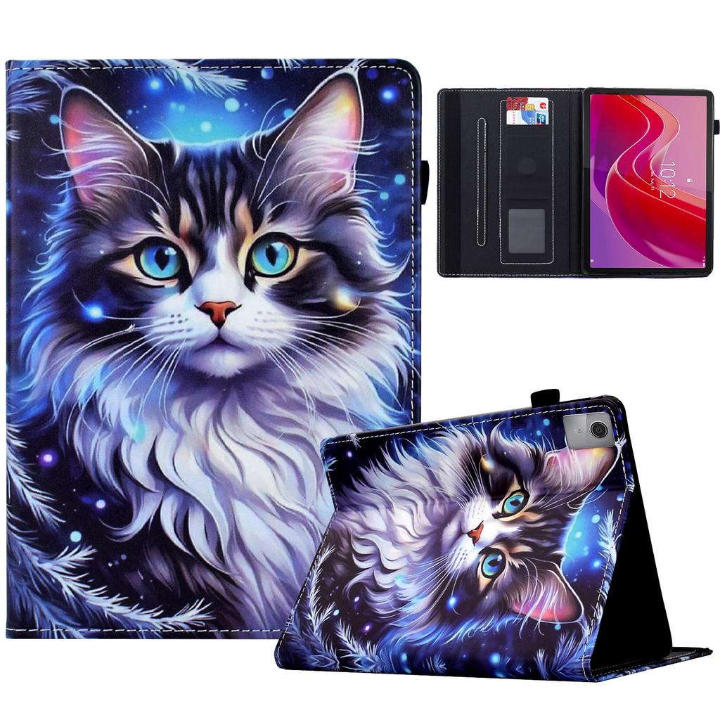 Pre puzdro Lenovo Tab M11/Xiaoxin Pad 11 2024 s potlačou vzoru, držiakom na karty, kožené puzdro so stojanom na tablet