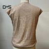 Women Vest Sparkling Sequin Tank Top V Neck Short Sleeve Elastic Party Tops Summer Loose Fit Vest Daily Wear