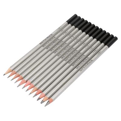 12PCS Wooden Handle Graphite Pencil Set Professional Art Drawing Sketching Pencils