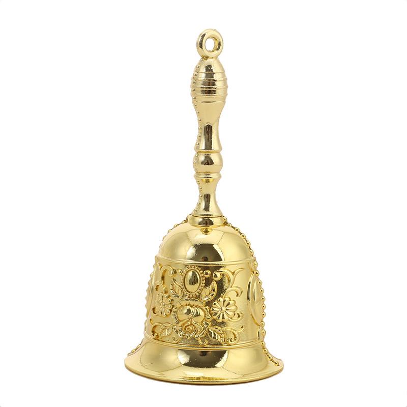 Retro Hand Cranked Bell European Style Exquisite Luxury Hand Bell Craft Decor Christmas Bell Church Bar Hotel Decoration
