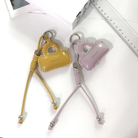Leather Bag Pendant PU Leather Mini Bag Charm with Hand-Woven Rope