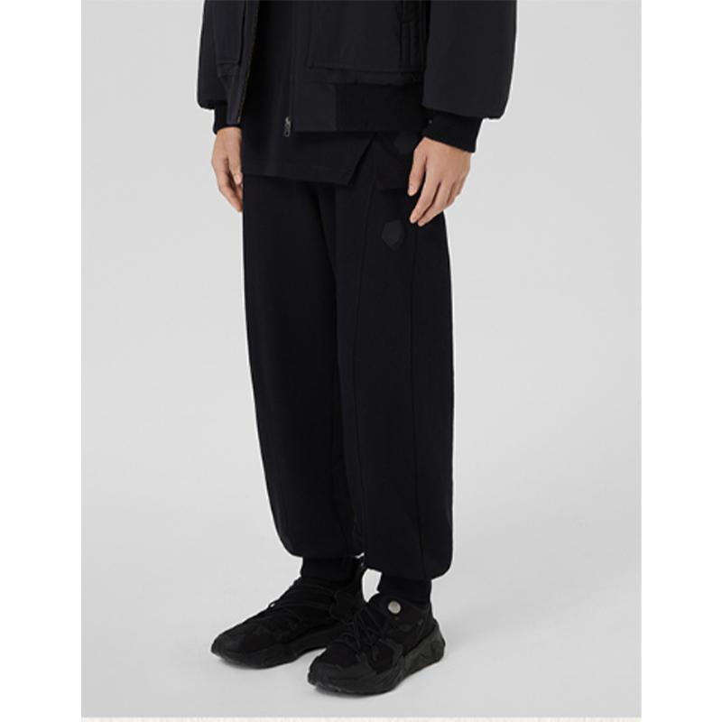 Li-Ning X Jackie Chan Kung Fu Series Solid Color Back Pocket Elastic Cuff Sweatpants Men Bottoms Black AKLSC17-1