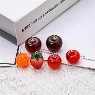 SG05 5pcs/lot Acrylic Simulation Cherry Cute Fruits Pendants Simulation Earring Necklace Bracelet Diy Jewelry Trend Accessory