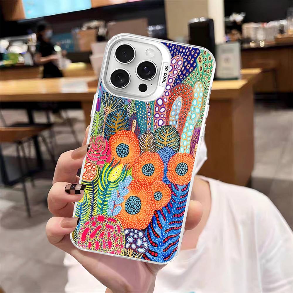 

Japanese Y-Yayoi K-Kusama Art Phone Case For IPhone 17 16 15 14 13 12 11 Pro Max Plus Color Silver Cover iPhone 16