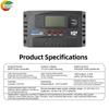 MPPT Solar Charge Controller 12V/24V Auto-Adaptive LCD Display with Dual USB Ports for Solar Panels and Batteries