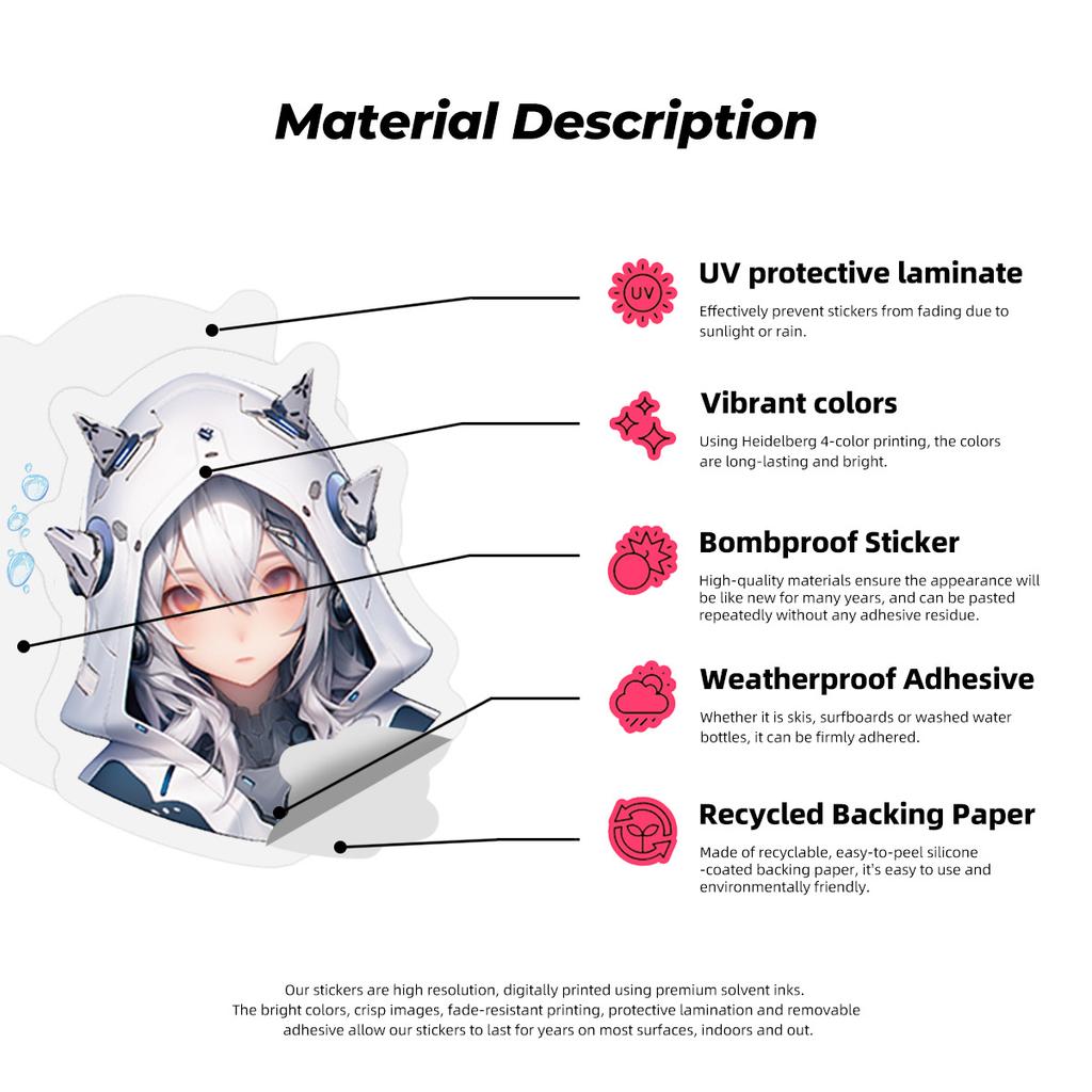 50 Waterproof Cartoon Doodle Suitcase Stickers Trendy Silver Punk Skateboard Computer Tablet Stickers Bag