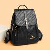A Fashionable Backpack with Genuine Leather Texture for Women, A Large Capacity Travel Bag for Mothers