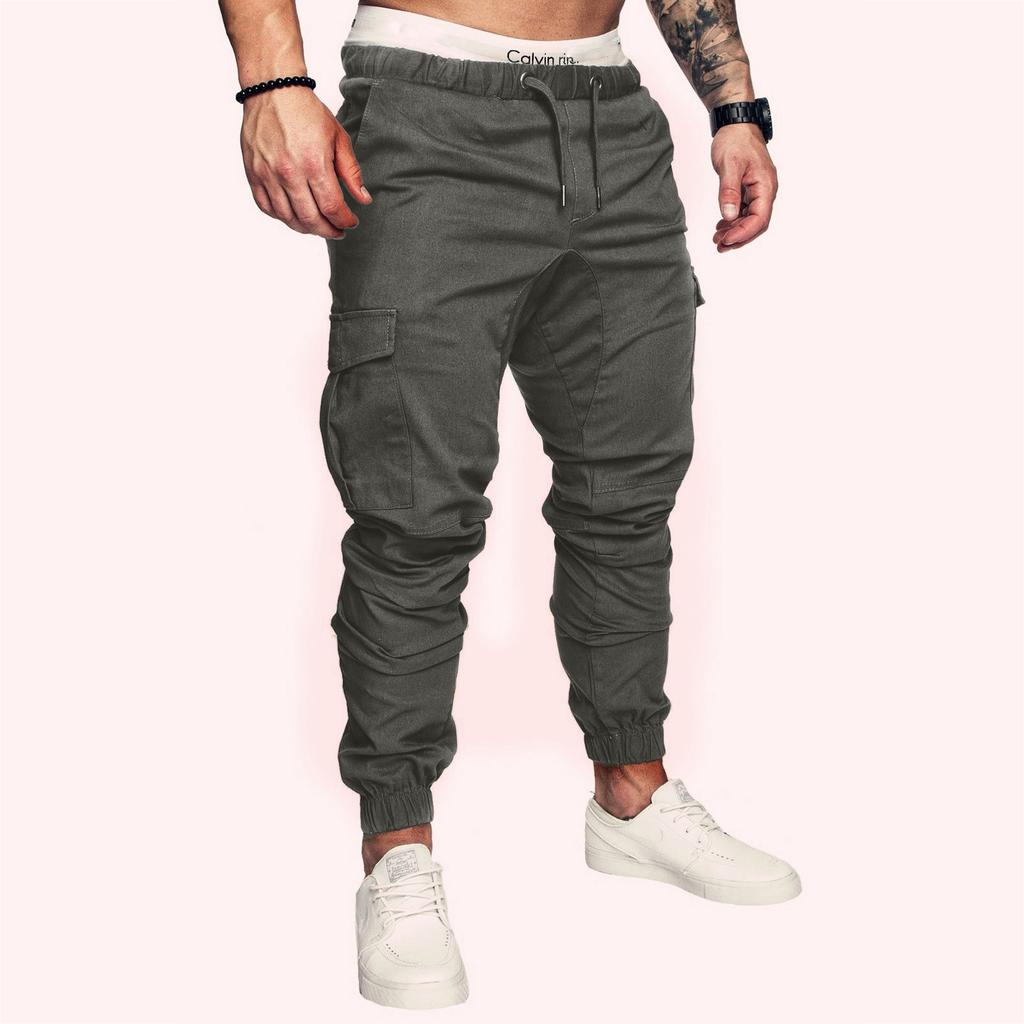 Pánské ležérní pracovní oděvy Kalhoty s více kapsami Sportovní kalhoty se stahovací šňůrkou