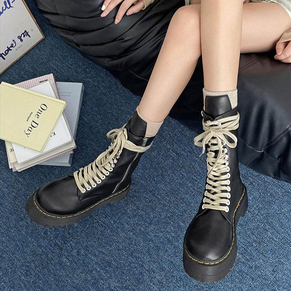 Fashion 2025 Winter Cowboy Boots for Women Fashion Belt Buckle Bandage Long Boots Female Elegant Square Heel Women's Knight Bootties