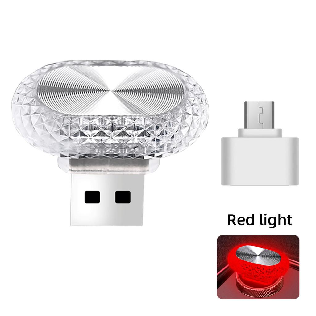 1/2/4pcs Car Interior Light LED Ambient Light Mini USB Decoration Light Environment Light RGB Color Car Accessories With Type-C