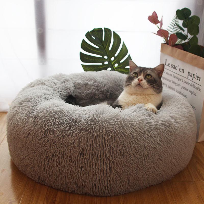 Home Plush Pet Nest Winter Cat Nest Dog Nest Warm Detachable and Washable Round Cat Nest Pet Bed Seasonal Universal Decoration