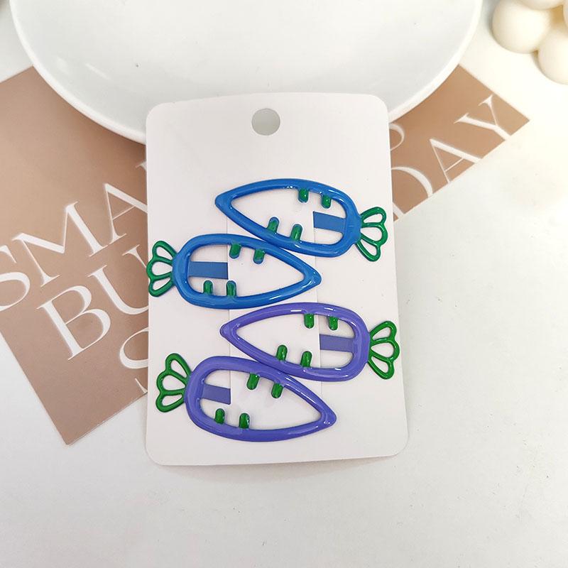 

4 шт. Корейские милые заколки для волос в виде моркови, боковые заколки для волос для девочек, женщин, детей, винтажный зажим-краб для подарка, аксессуары для волос