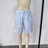 Women's High Waist Striped Plus Size Denim Shorts