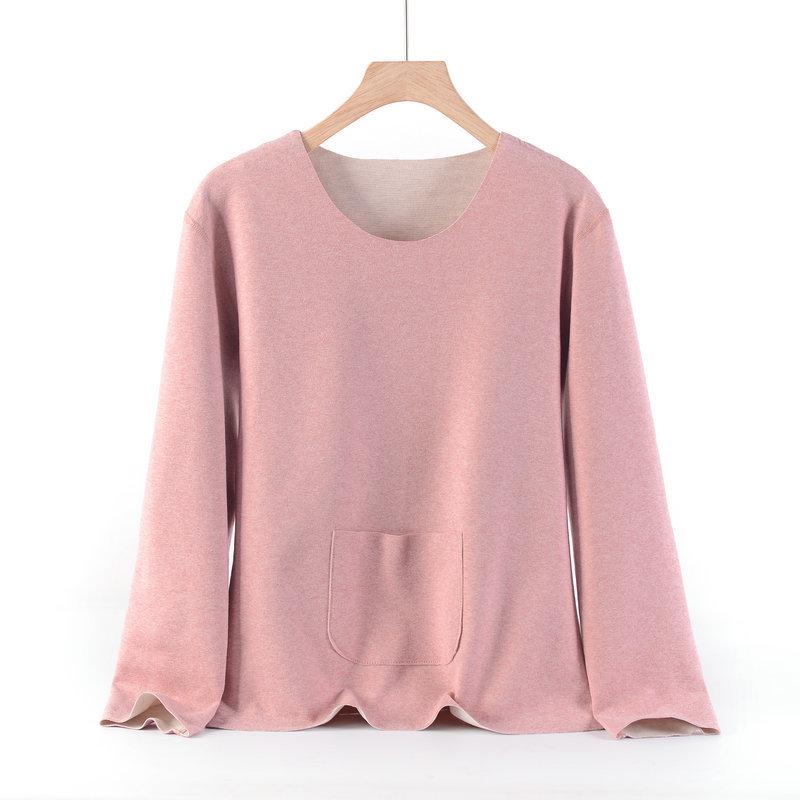 

Жіноча двостороння шліфована термобілизна з підігрівом, тепла сорочка з довгим рукавом з німецького вельвету з подвійними кишенями 2XL