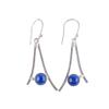 Lapis Lazuli Gemstone 925 Sterling Silver Handmade Dangle/Drop Earrings 1.45" EE-66-23