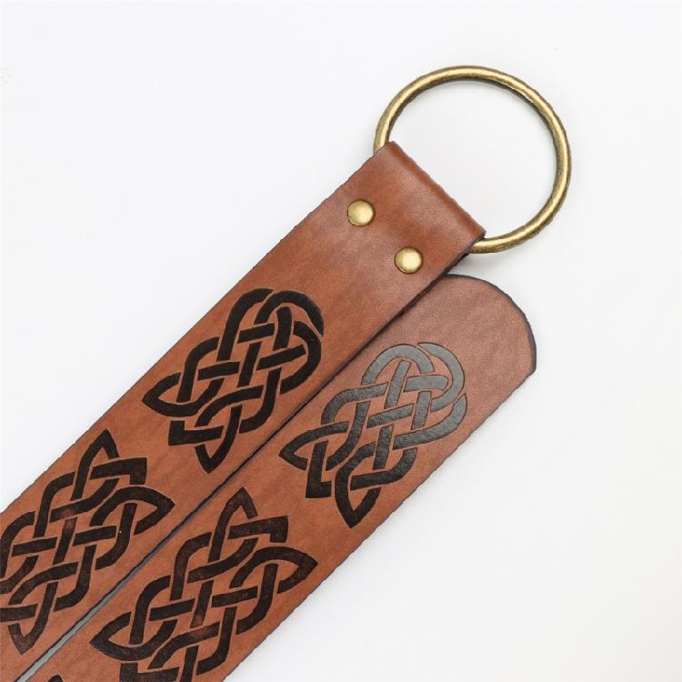 Punk Design Waist Pack 4pcs Set Adjustable Belt Waist Cincher Key Holder Keychain Quiver Brown/Black
