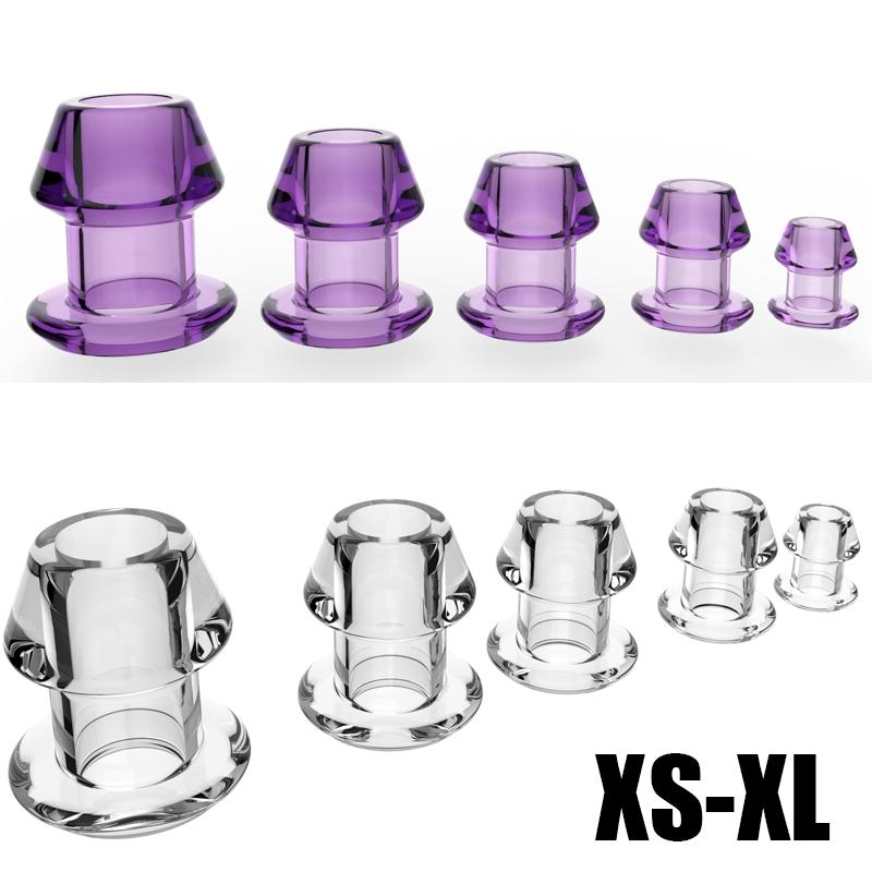 S-XL Silica Gel Hollow Anal Butt Plug Anus Dilator Enema Probe Expansion Sex Toys Adult Products