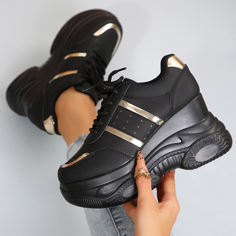 Chunky Platform Sports Sneakers Women Fashion Lace Up Thick Bottom Vulcanized Shoes Woman Plus Size 42 Non Slip Sport Shoes