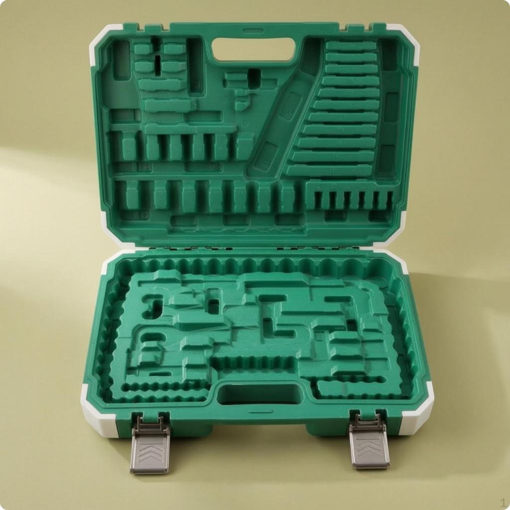 Tool Storage Case BlowMolded Clamshell Empty HardSided for Amateur Craftspeople,