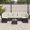 VidaXL Ensemble de canapé de jardin 8 pièces avec coussins en poly rattan noir 3345277