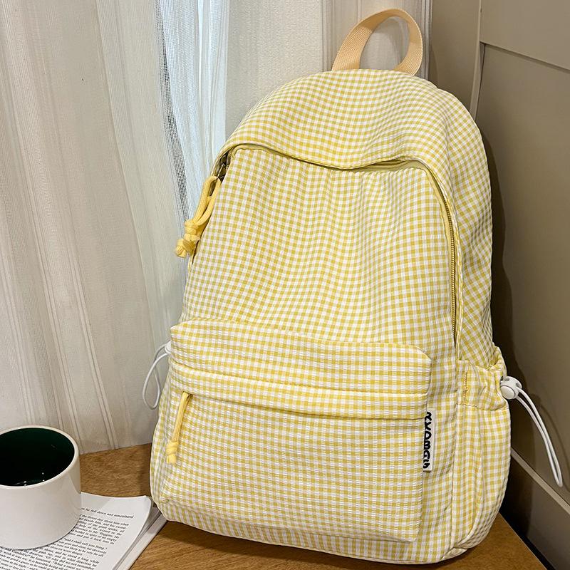 Large Capacity Casual Backpack Women's New Small Fresh College Style Student Schoolbag Plaid Backpack