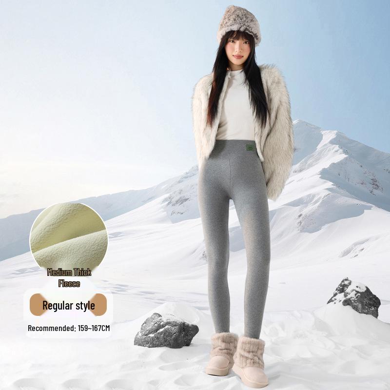 Women's Lambswool Cotton Pants - Autumn/Winter Thick Base Layer Plus Velvet, 2025 New Style Warm Tight Leggings.