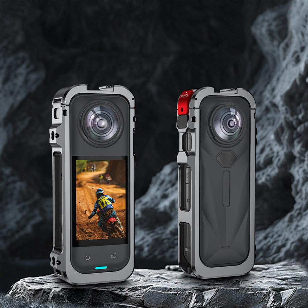 Aluminum Alloy Protective Case Camera Lens Protector Anti-scrach Silicone Protective Cover for Insta360 X5 Camera Accessories