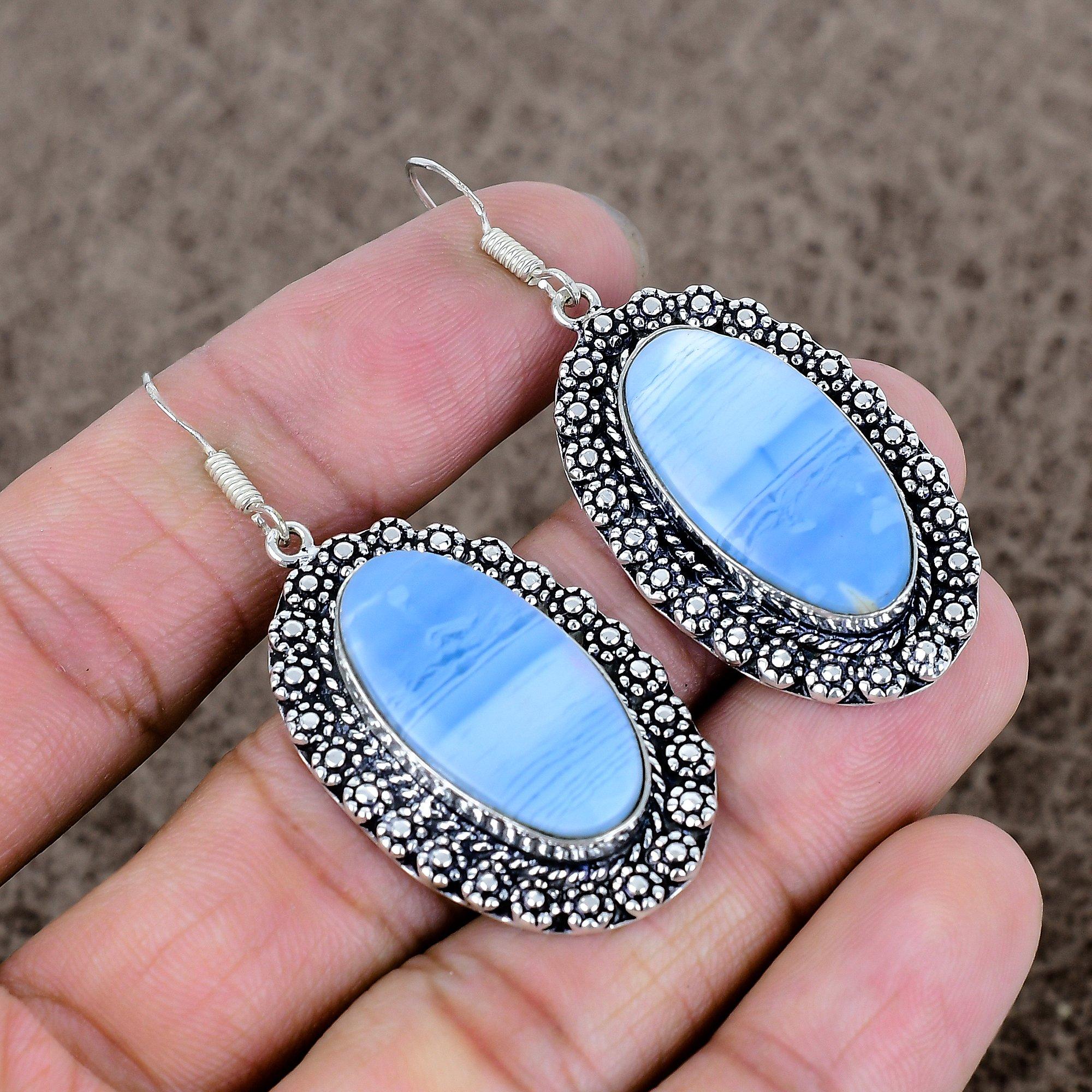 

Owhyee Opal Gemstone Handmade 925 Sterling Silver Jewelry Earring 2.29 KKG-681