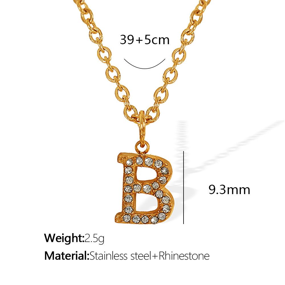Titanium Steel 26 Letters Elegant And Exquisite Pendant Necklace Light Luxury Fashion Collarbone Chain High Sense Versatile